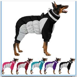 MIGOHI Full Body Dog Coat Reflective Large Dog Winter Coat W/Harness, 541-BB3